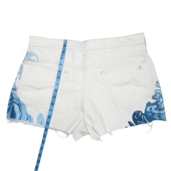 Anthropologie Pilcro The Devon Denim Shorts Wave Print Edition 32 - Picture 7 of 12